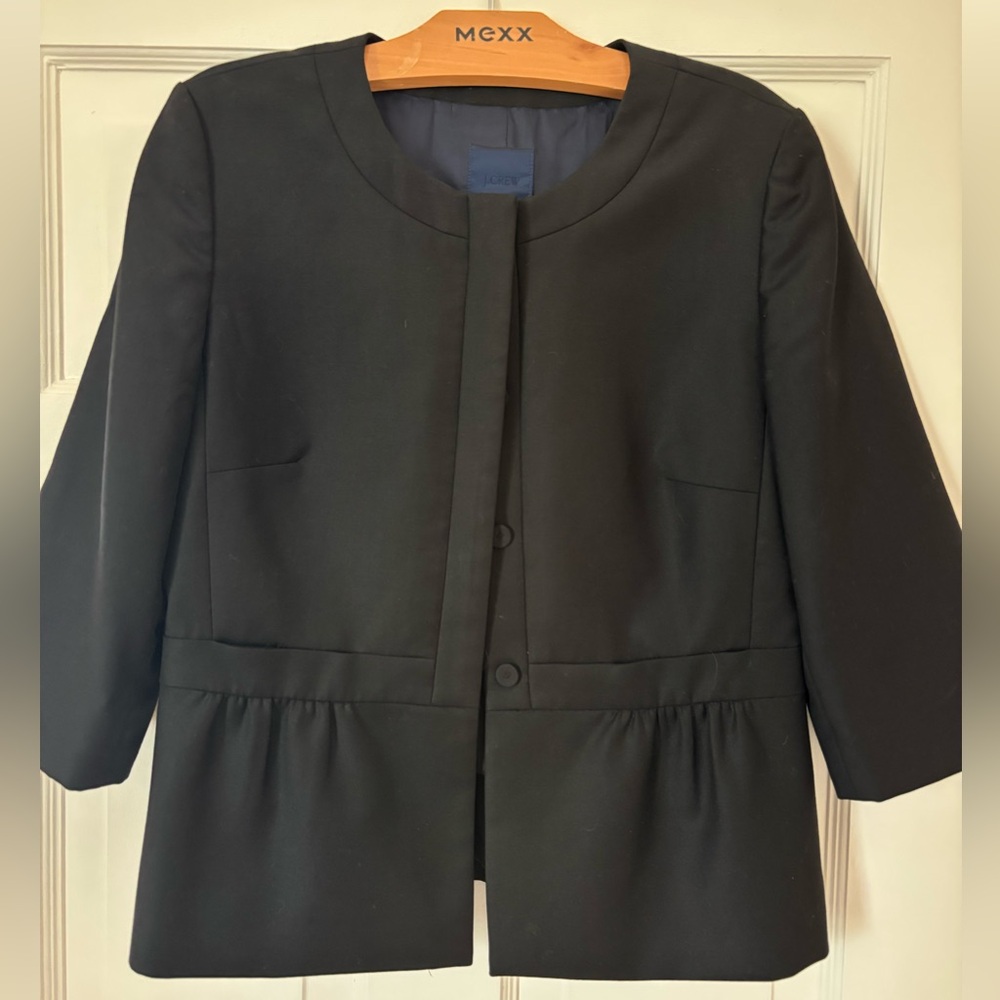 J. Crew Black Drop-Waist Jacket